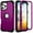 Purple, variant on Decase Compatible with Apple iPhone 16 Pro Max Phone Case,Shockproof Three Layer Heavy Duty Soft Silicone Rubber Bumper+Hard Plastic Hybrid Protective Case for iPhone 16 Pro Max,Purple