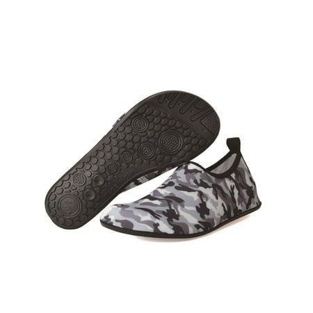 

Lacyhop Unisex Swim Shoe Quick Dry Water Shoes Surfing Aqua Socks Fishing Non-Slip Flats Lightweight Barefoot Sock Sneaker Camouflage Gray 2Y-4.5