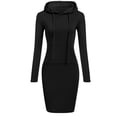 thumbnail image 2 of Leutsin Chandail en Molleton Femme Manches Longues Col Rond Poches Robe à Capuche Unie, 2 of 7