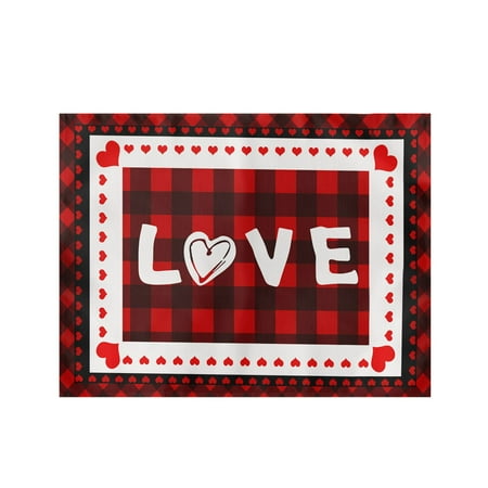 

niuredltd valentine s day placemats red check placemats 30x45cm for table decoration valentine s day waterproof cotton linen table placemats for indoor kitchen decoration dinner