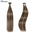 thumbnail image 3 of Benehair Human Hair Extensions Nano Ring I Tip Remy Hair Loop in Microlink Full Head Women Seamless Highlight Blonde 100g, 3 of 12