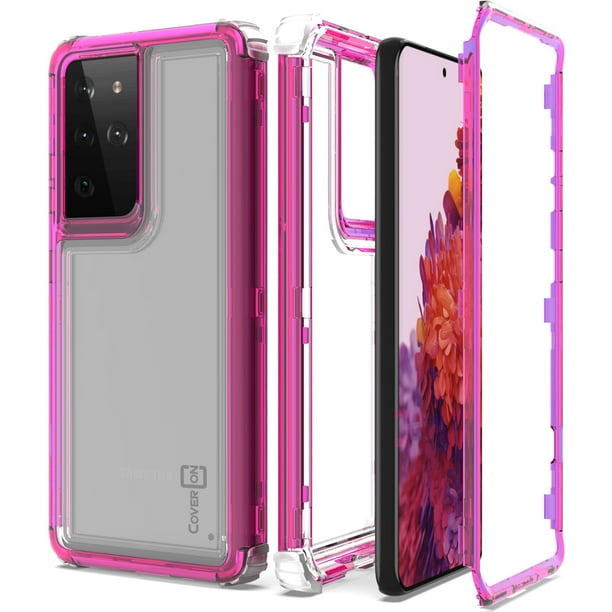 Coveron For Samsung Galaxy S21 Ultra 5g Phone Case Military Grade Heavy Duty Full Body 3 Layer Shockproof Clear Cover Pink Walmart Com