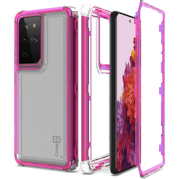 Coveron For Samsung Galaxy S21 Ultra 5g Phone Case Military Grade Heavy Duty Full Body 3 Layer Shockproof Clear Cover Pink Walmart Com Walmart Com