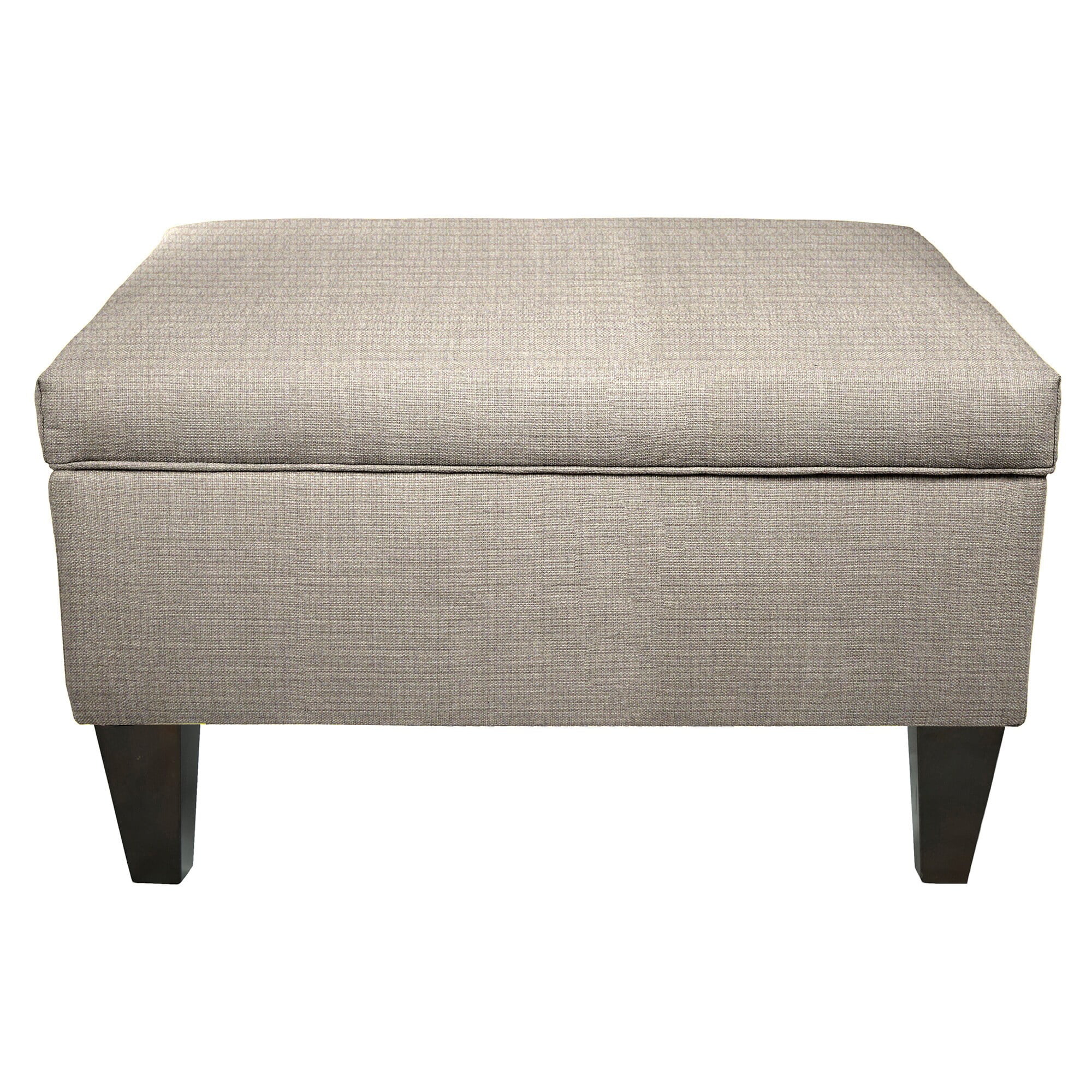 MJL Furniture BROOKLYN Grey Polyester, Wood Upholstered Storage Ottoman