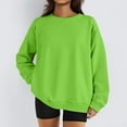thumbnail image 6 of Resicozy Womens Sweatshirts Oversized Plain Crewneck Pullover Hoodies Trendy Cute Long Sleeve Drop Shoulder Sweater Tops Fluorescent Green 2XL, 6 of 6