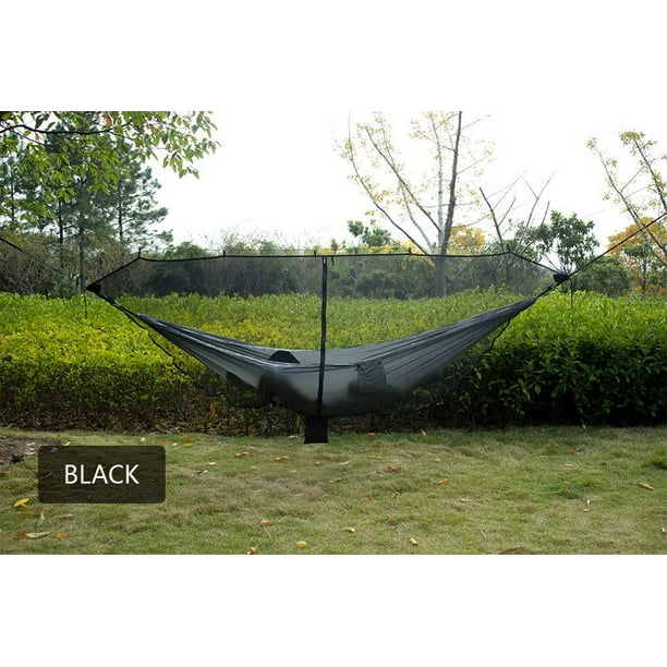 Camping Hammock with Mosquito/Bug Net,Hammock Tree Straps and Carabiners,  Easy Assembly, Portable Parachute Nylon Hammock for Camping, Backpacking,  Survival, Travel & More 