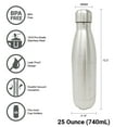 thumbnail image 2 of 25 oz Double Wall 18/8 Pro-Grade Stainless Vacuum Sealed Slim Water Bottle with Leak-Proof Stainless Cap | Great For Alkaline Water Storage - Stainless Steel, 2 of 7