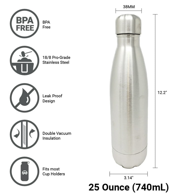  Oldley Insulated Water Bottle, 20oz Stainless Steel Water Bottle  for Sports and Travel,Double Walled Vacuum Bottles for Kids &  Adults,Crescent Lid,Black : Everything Else