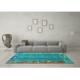 thumbnail image 3 of Ahgly Company Indoor Rectangle Abstract Light Blue Modern Area Rugs, 4' x 6', 3 of 4