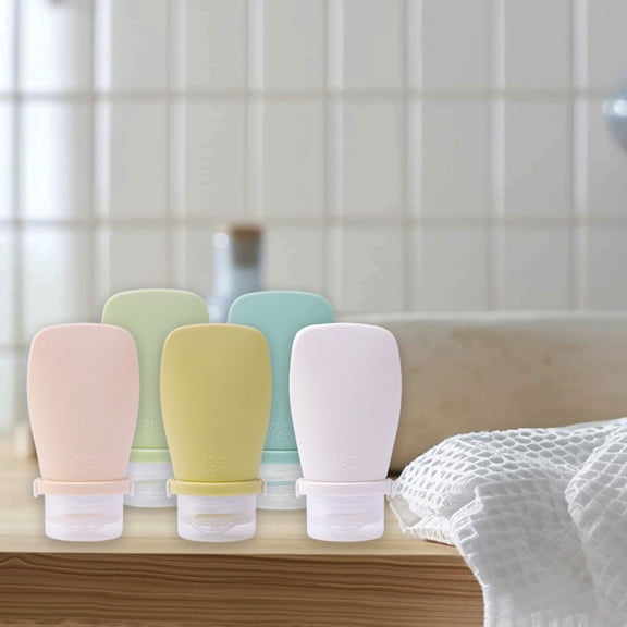 Travel Bottle Silicone Container, 60ml Portable Flip-top Squeeze Tube for Shampoo and Lotion, Leak-proof Cosmetic Sample Dispenser for Toiletries and Gel, Topliu