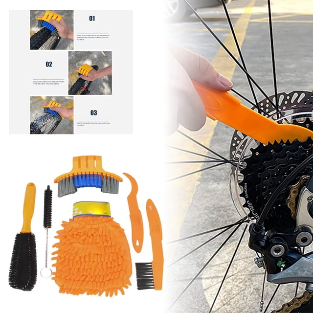 Bike Accessories For Road Biking 6 Piece Cleaning Kit For Cyclists For Outdoor Use And Detailed Bike Care Saddle Bag Bike Lights for Bikes Road Bike Gear Mini Bike Rack Rear Flashing Bike Light Road