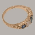 thumbnail image 4 of LBG British Made 9k Rose Gold Natural Sapphire & Opal Womens Band Ring - 33 size options - Size 8.5, 4 of 6