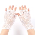 thumbnail image 2 of ibuvkizy Lace Gloves Women,Floral Lace Half-Finger Gloves - Openwork Mesh Stretch Lightweight Breathable Fingerless Style for Spring/Summer/Fall,Gifts for Women, 2 of 2