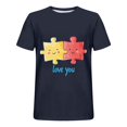 thumbnail image 4 of Camisas de Manga Larga para Hombres Imprimir Casual Cuello Redondo Blusa de Manga Corta, Camisas de Lino para Hombres, 4 of 8