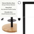 thumbnail image 5 of Black Freestanding Toilet Paper Holder Stand with Bamboo Base, 5 of 8