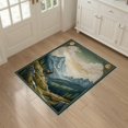 thumbnail image 3 of ODIKA 3'x5' Washable Accent Rug Vintage Cloud Mountain Panorama With Hunting Elk And Ornate Frame for Bedside, Nursery Room, Pet Friendly & Non-Shedding, 3 of 7