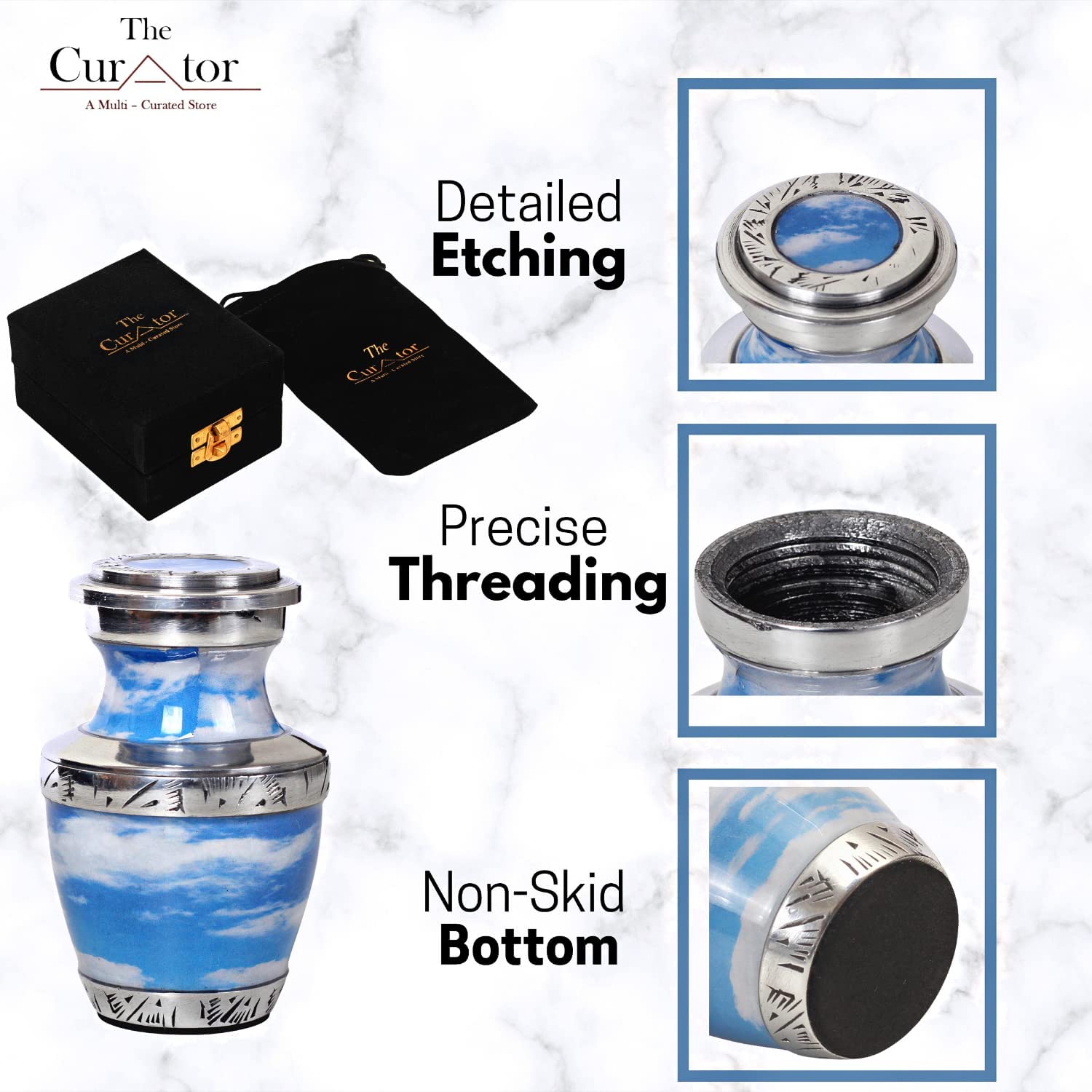 Decorative Small Keepsake Urn - A Lovely Sharing Tokens to Remember Your Loved One - Mini Urns for Human Ashes - Cremation Cloud Urns - Memorial for Funeral
