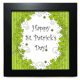 thumbnail image 1 of Trébol de cuatro hojas de Irlanda, feliz día de San Patricio Mesa de pared con marco cuadrado negro, 1 of 4