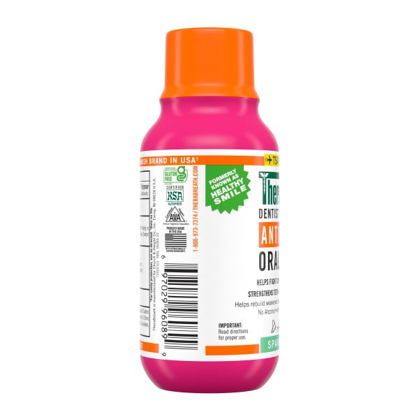 6 Pack - TheraBreath Anticavity Fluoride Mouthwash, Sparkle Mint, Travel Size, 3 fl oz