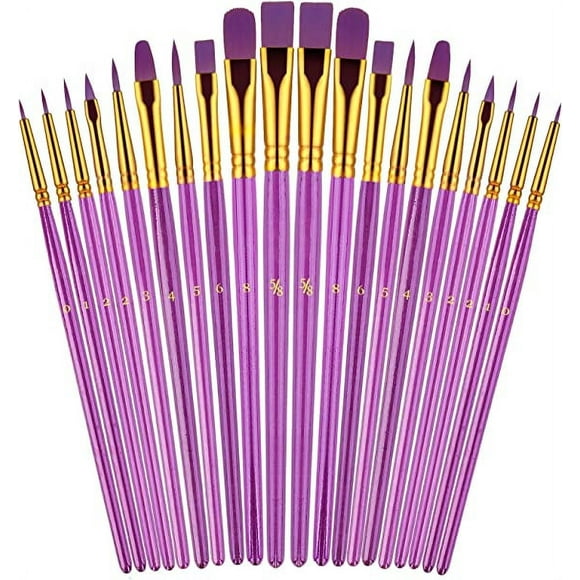 Xiao Hua Juego de pinceles para pintura acrílica (20 unidades), color morado