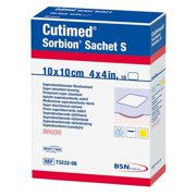 Cutimed Sorbion Sachet S Cellulose Gelling Fiber Wound Dressing White 4 x 4 Sterile 7323206, 10 Ct