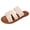 Beige, variant on Womens Flat Sandals Open Toe Slip on Slipper Dressy Comfortable Summer Beach Slides Bridal Wedding Dress Shoes Beige Size 8.5