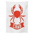 thumbnail image 3 of Ambesonne Crabs Tablecloth Rectangular Table Cover, Shellfish Animal in Red, 60"x84", Scarlet White, 3 of 4