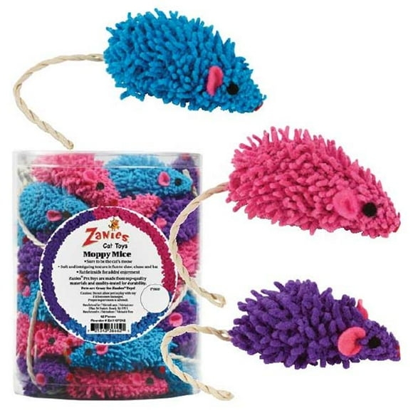 Zanies Zanies Souris Moppy Boîte 42 Pcs
