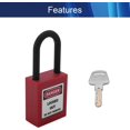 thumbnail image 4 of Wekity 1PCS Lockout Tagout Locks Safety Padlock Loto Locks Keyed Alike PA Lock Out Tag Out Steel Shackle Small Luggage Padlocks Red-0621, 4 of 5