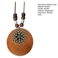 thumbnail image 7 of ievspot Women Sweater Chain Single-layer Wooden Beads Rose Decor Pendant Retro Ethnic Style Jewelry Dating Prom Party Garment Decoration Necklace, 7 of 7
