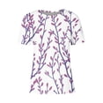 thumbnail image 4 of Women's Round Neck Blouse Dressy Casual Tops Summer Clothes for Teen Girls Tie Dye Floal Printing Comfy Casual Shirts Fashion 2024 Short Sleeve Loose Fit Flowy Tunic Tops Vintage Blue T Shirts L, 4 of 4