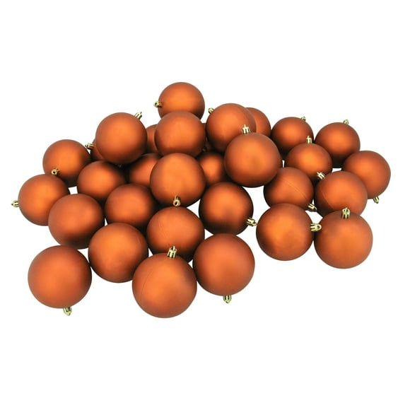 Northlight 32ct Orange Shatterproof Matte Christmas Ball Ornaments 3.25" (80mm)