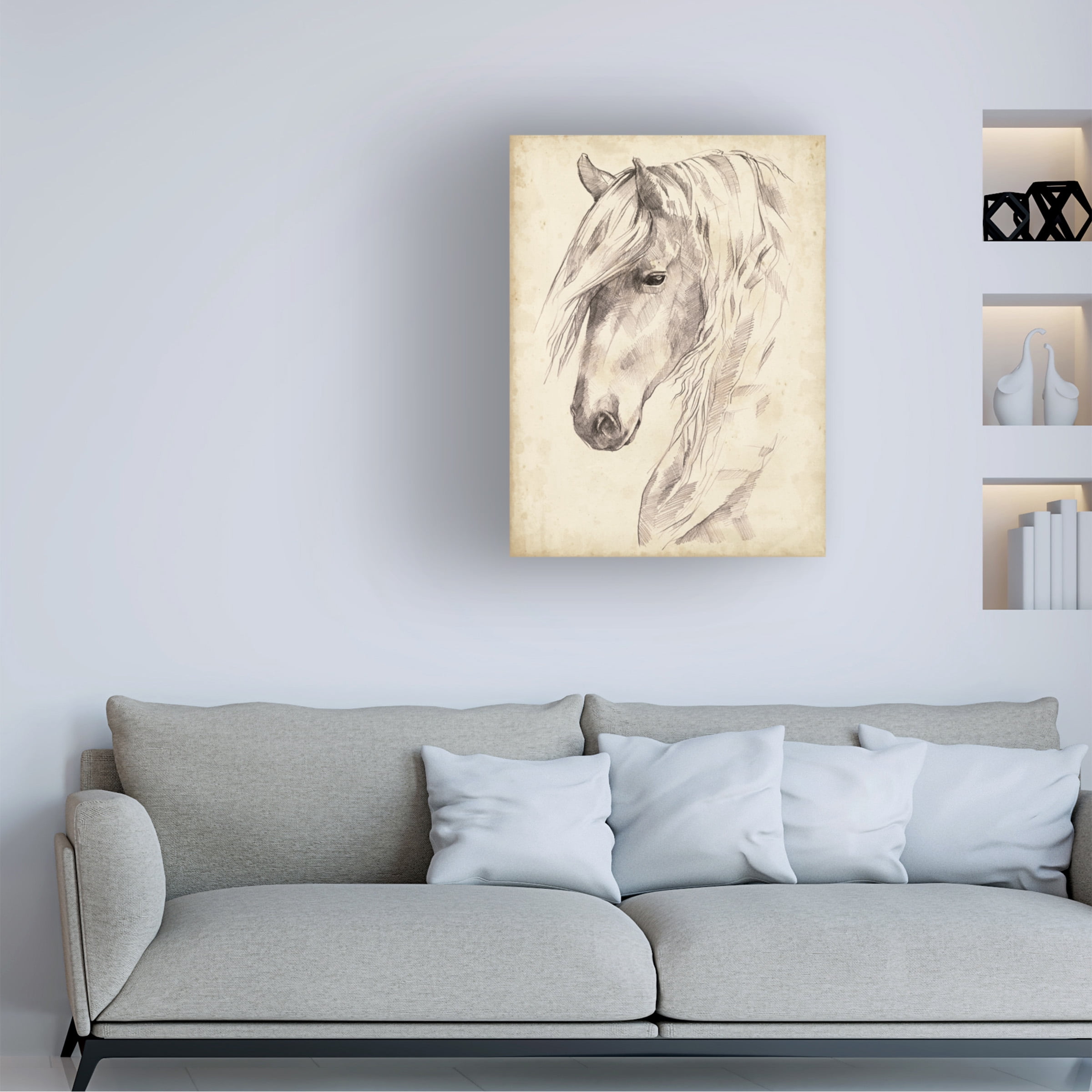Jennifer Paxton Parker 'Horse Portrait Sketch II' Canvas Art