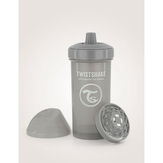 Twistshake Gobelet pour Enfant 360 ml Anti-Déversement Gris Pastel 12+ m