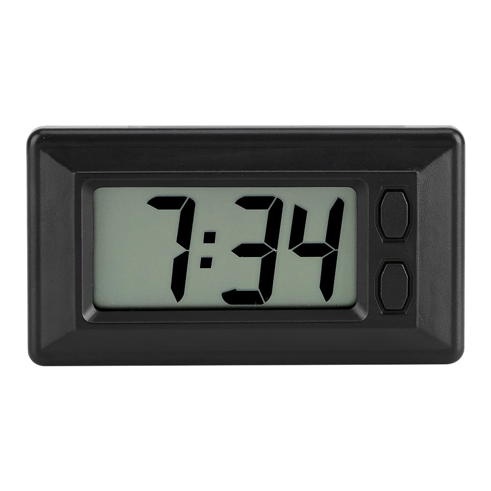 Simple Ultra-thin Sliver Electric Digital LCD Car Clock Date Time Calendar Clock 