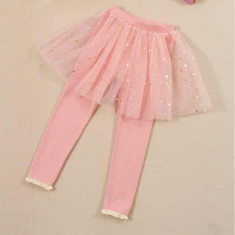 Amazon.com: Kiench Girls' Leggings with Ruffle Tulle Tutu