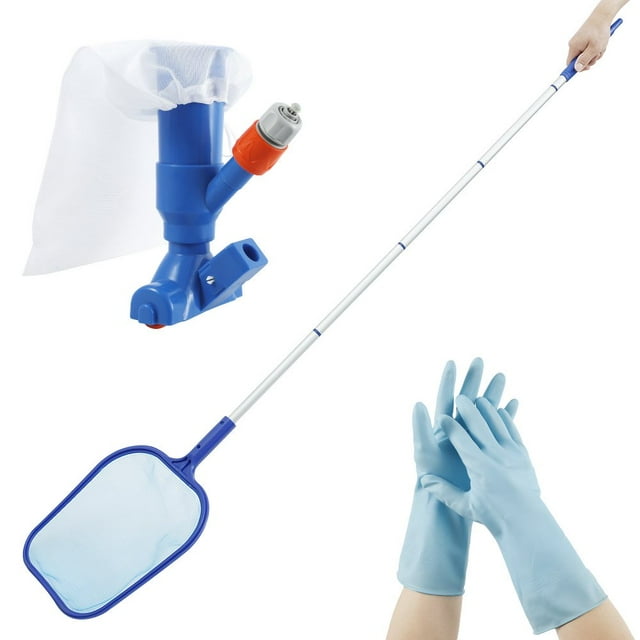 Swimming Pool Hot Tub Cleaning Tool Kit Pool Vacuum Cleaner Leaf Skimmer Net Rake Mesh