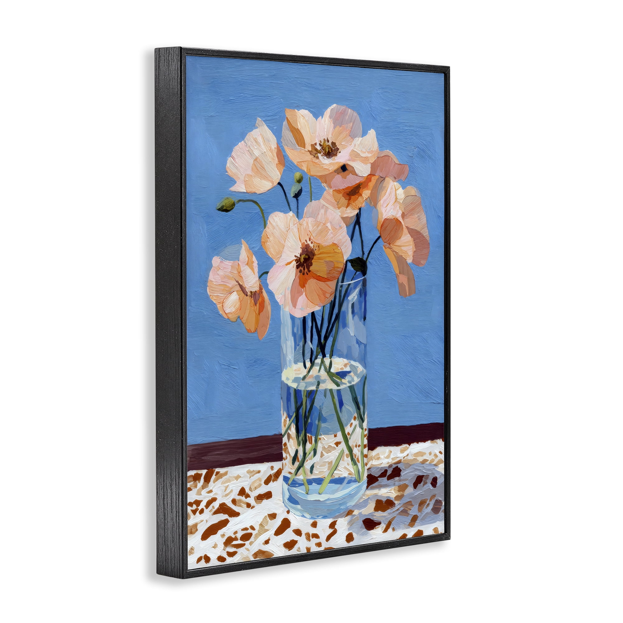 Stupell Industries Bright And Pink Poppies Black Framed Giclee Art, design by Petal Prints Design