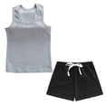 thumbnail image 2 of OGLCCG Boys' Athletic 2-Piece Outfits Kids Sleevelesss Cotton Tank Tops and Stretch Running Shorts Boys Summer Shorts Sets 1-9 Years, 2 of 7