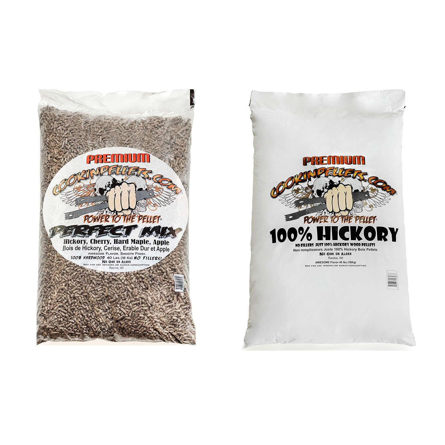 CookinPellets Perfect Mix Wood Pellets & Premium Hickory Pellets, (2