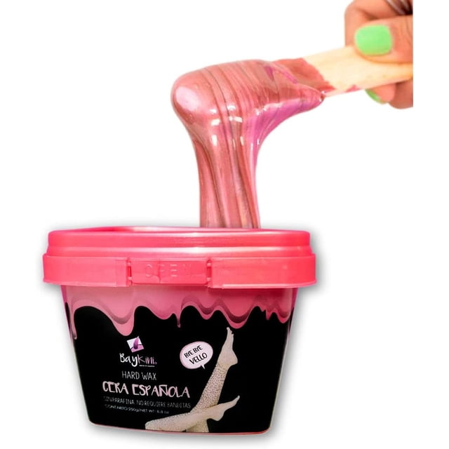Baykini Tarro de cera española depilatoria, aroma ROSAS, piel sensible y vello gueso - 250 g Baykini Tarro