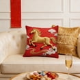 thumbnail image 6 of 18x18 Inch Horse Print Pillow Cover - 100% Cotton Square Decorative Throw Pillow Case with Hidden Zipper for Sofa Couch Bedroom Decor, 6 of 6