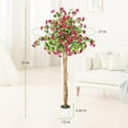 thumbnail image 3 of IDEALHOUSE Pink 6ft Artificial Bougainvillea Tree, Realistic Faux Plant, Tall Silk Flower Potted Plant, Indoor Decorative Tree with White Planter, Curved Twining Trunks, Home, Office, 3 of 8