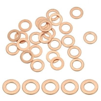 Uxcell M6 Copper Washer Sealing Ring, 6mm ID 10mm OD 1mm Thickness Metric Sealing Gasket Crush Washer 25 Pieces