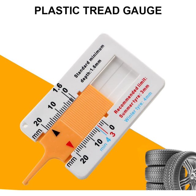 Medidor de profundidad de rodadura de neumáticos de 3 piezas Vernier, medidor de profundidad de rodadura de neumáticos, medidor de profundidad de rodadura de neumáticos de motocicleta - 20 mm LingWen 9024715656209