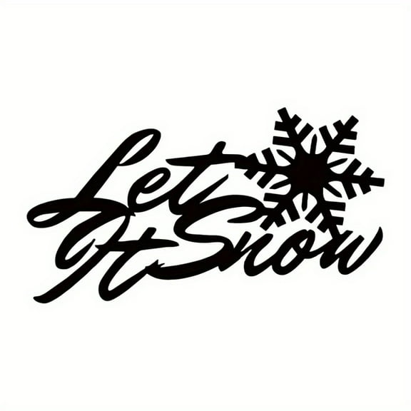 HELLOYOUNG  "Let It Snow" Iron Wall Sculpture - Artful Snowflake-Themed Metal Sign for Living Room, Front Door & Corridor, Perfect for Christmas, Ideal Housewarming Gift, Festival Decoration