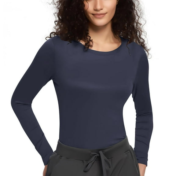 Mittory Underscrub Long Sleeve Women - Crew Neck Scrubs Undershirts for Nurse with Soft Fabric