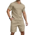 thumbnail image 1 of Conjunto de polo y pantalones cortos KUYIGO casual de verano para hombre, 1 of 6