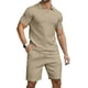 thumbnail image 1 of Conjunto de polo y pantalones cortos KUYIGO, casual de verano para hombre, color caqui M, 1 of 6
