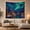 Aurora Chalet, variant on Aurora Above Snowy Peaks and Pine-Lined Lake, Serene Digital Art for Nature Lovers, Mountain Lake Decor, Housewarming Gift, Tapestry Wall Hanging for Bedroom and Living Room